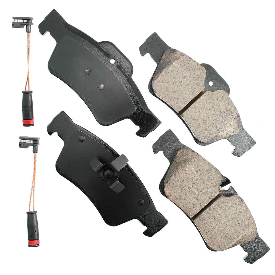 [FRONT+REAR] Akebono Euro Ceramic Brake Pads And Sensors USA MADE AK96716 - Image 2 of 3