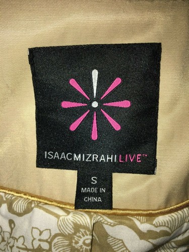 Isaac Mizrahi Live Khaki Tan Beige Raincoat Jacket Turnlock Gold Buttons Women S - Picture 6 of 7
