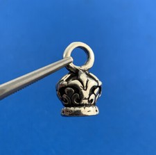 925 Sterling Silver Fleur De Lis Crown Drop Dangle Bracelet Charm