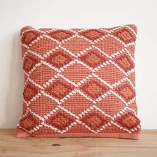 Throw Pillow Pink Bohemian 20 x 20 Cotton Graphic Geometric Accent Pillow NWT