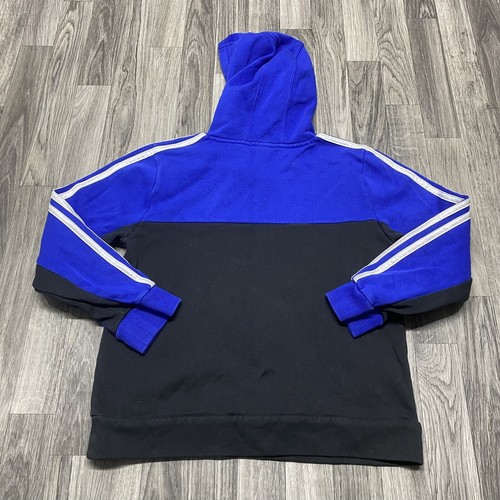 ADIDAS Pullover Long Sleeve Blue Hooded Sweatshirt Hoodie Boy's Size Medium - Picture 3 of 10