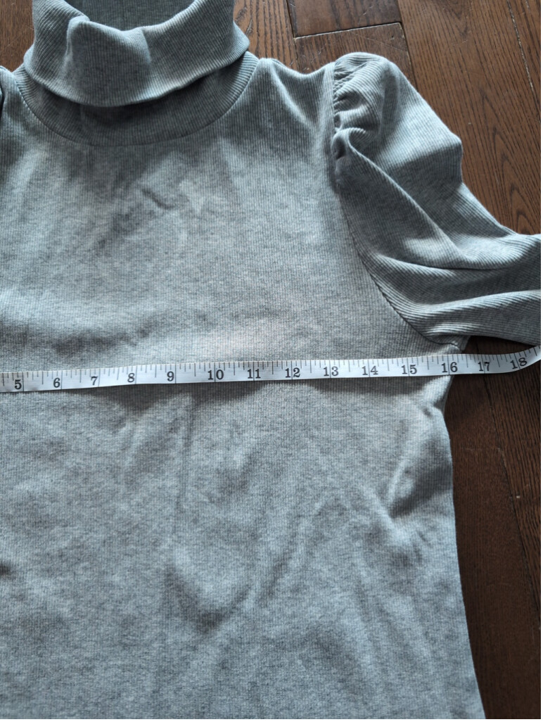 Veronica Beard Cedar Turtle Neck Gray Ribbed Top … - image 5