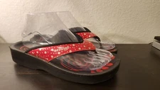 Aerosoft - polka dot Thong - Summer Arch Support Flip Flops for Women size 8.5