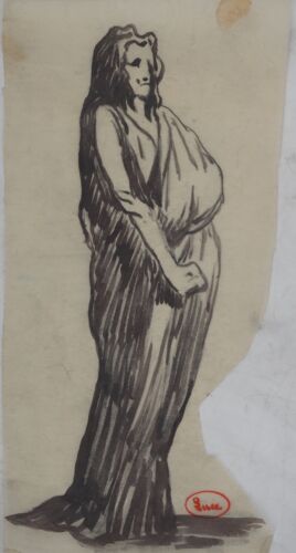 Maximilian LICHT: Porträt als Göttin, original signierte Zeichnung - Bild 2 von 4