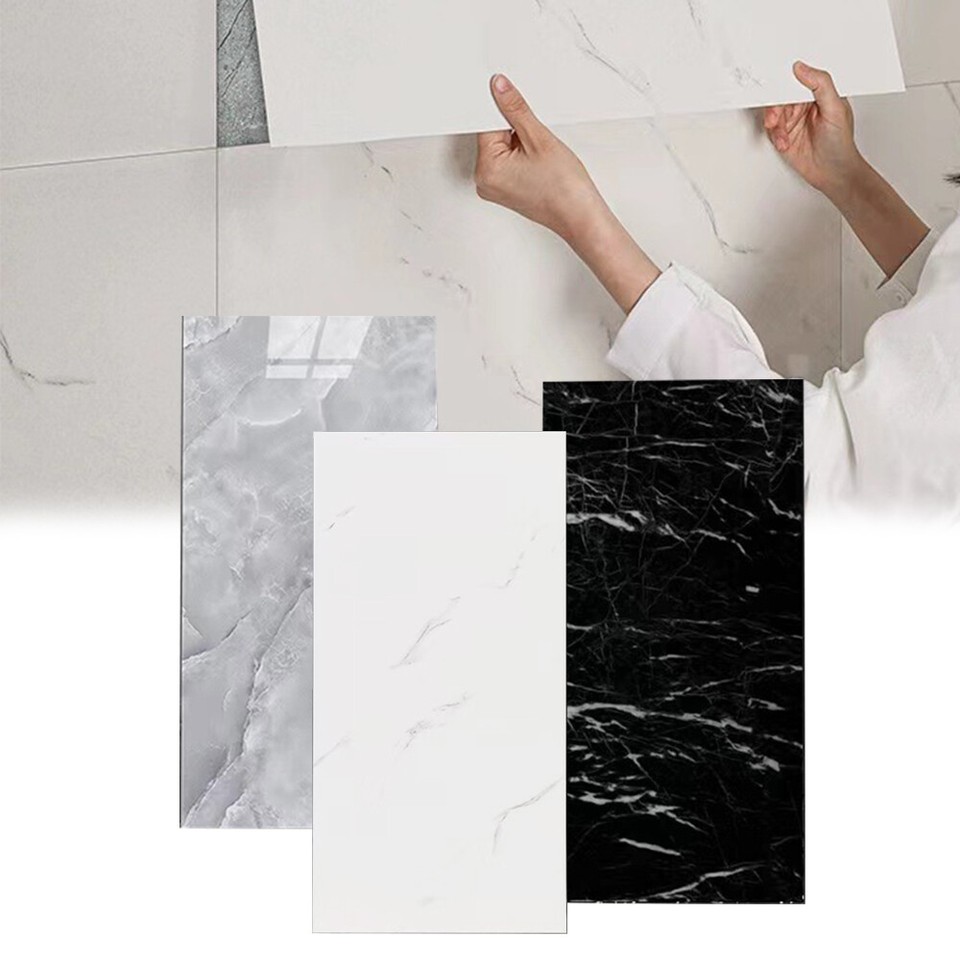 10x Self-Adhesive Marble Tiles Sticker Stick On Wall Floor Kitchen - View #5