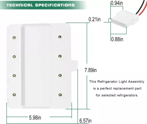 Replacement LED Module Light Part for Whirlpool Refrigerator WRX735SDHZ02 - Picture 6 of 8