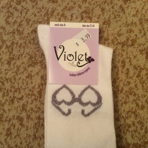 3 pairs of Girls knee socks with design. Size 8 - Picture 4 of 10