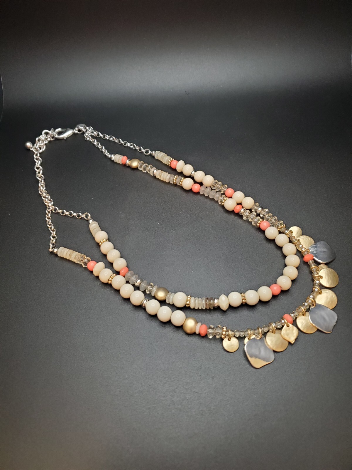 Chico's Two Layer Multi Colored Beaded Necklace - image 3