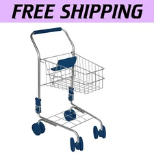 Miniature Kids Shopping Cart - Realistic Pretend Grocery Cart for Ages 3+
