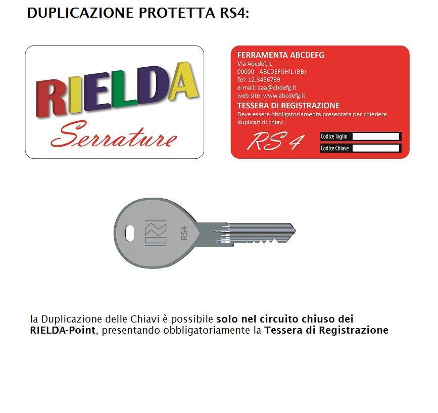 Serratura RIELDA A Cilindro Programmabile Serie 2000 RS1 - Per Slot Cambiamonete, Nuova