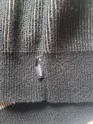 Size Large Supreme 2-Tone Ribbed Zip Up Sweater Black Grey