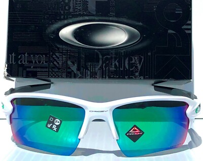 Oakley FLAK JACKET 2.0 Shiny WHITE w PRIZM XL JADE Iridium