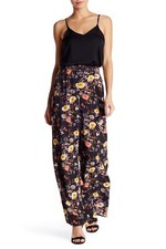 Jealous Tomato Size Medium Black Floral Wide Leg Pants