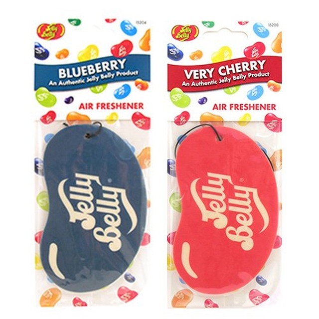 Jelly Belly Duo Pack 2D Bean Sweets Car Air Freshener Blueberry And