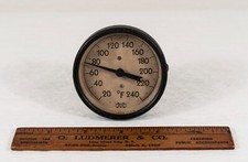 VINTAGE BOILER THERMOMETER WORKING ROUND GUAGE STEAMPUNK JF28