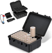 54 Slots Hard Shell Battery Storage Case with Tester AA AAA D Cell CR2032 CR2025