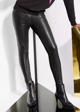 Julien Macdonald Wet Look Leggings Black Size XS New