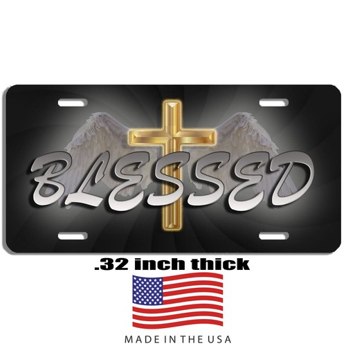 Blessed vanity license plate car truck SUV tag black eBay