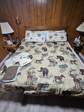 Dan River Bed In A Bag- Camo Jungle Safari Elephant Giraffe Zebra-complete Set