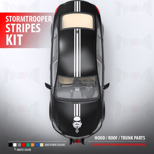KIT DE RAYAS DE CARRERA STORMTROOPER Calcomanía de vinilo del lado oscuro para automóvil - Imagen 6 de 6