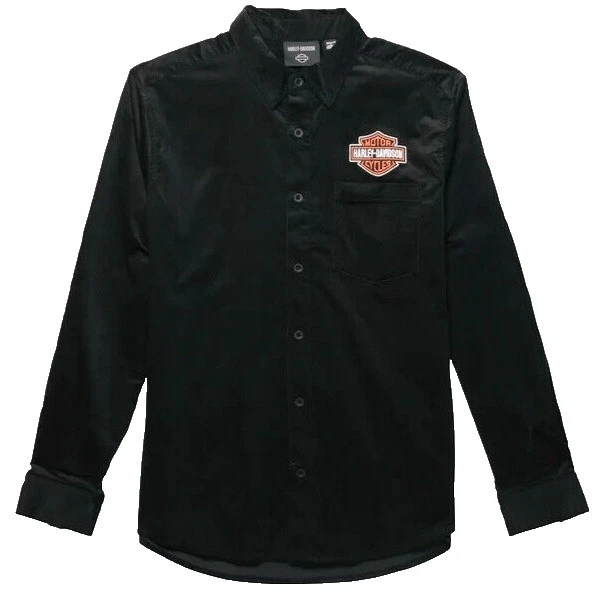 Harley-Davidson Cotton Long Sleeve Casual Button-Down Shirts for Men
