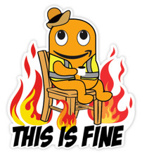 THIS IS FINE AMAZON PECCY PIN