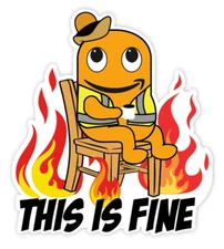 THIS IS FINE AMAZON PECCY PIN