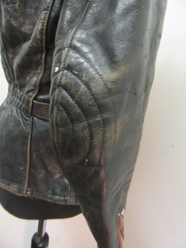 VINTAGE 70'S GERMAN LEATHER PERFECTO MOTORCYCLE JACKET SIZE UKM - Picture 21 of 24