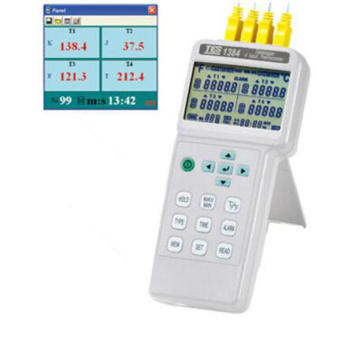 TES-1384 4 Input Thermometer Datalogger Temperature Meter Tester  #W6