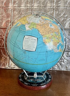 Vtg Zodiac Analemma Astrology World Globe 12
