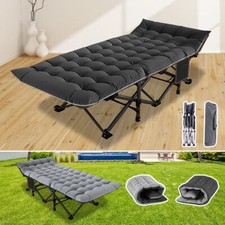 Begonia.K Folding Bed Camping Cot Tent Cot Carry Bag,Black Gray Cushion,Updated