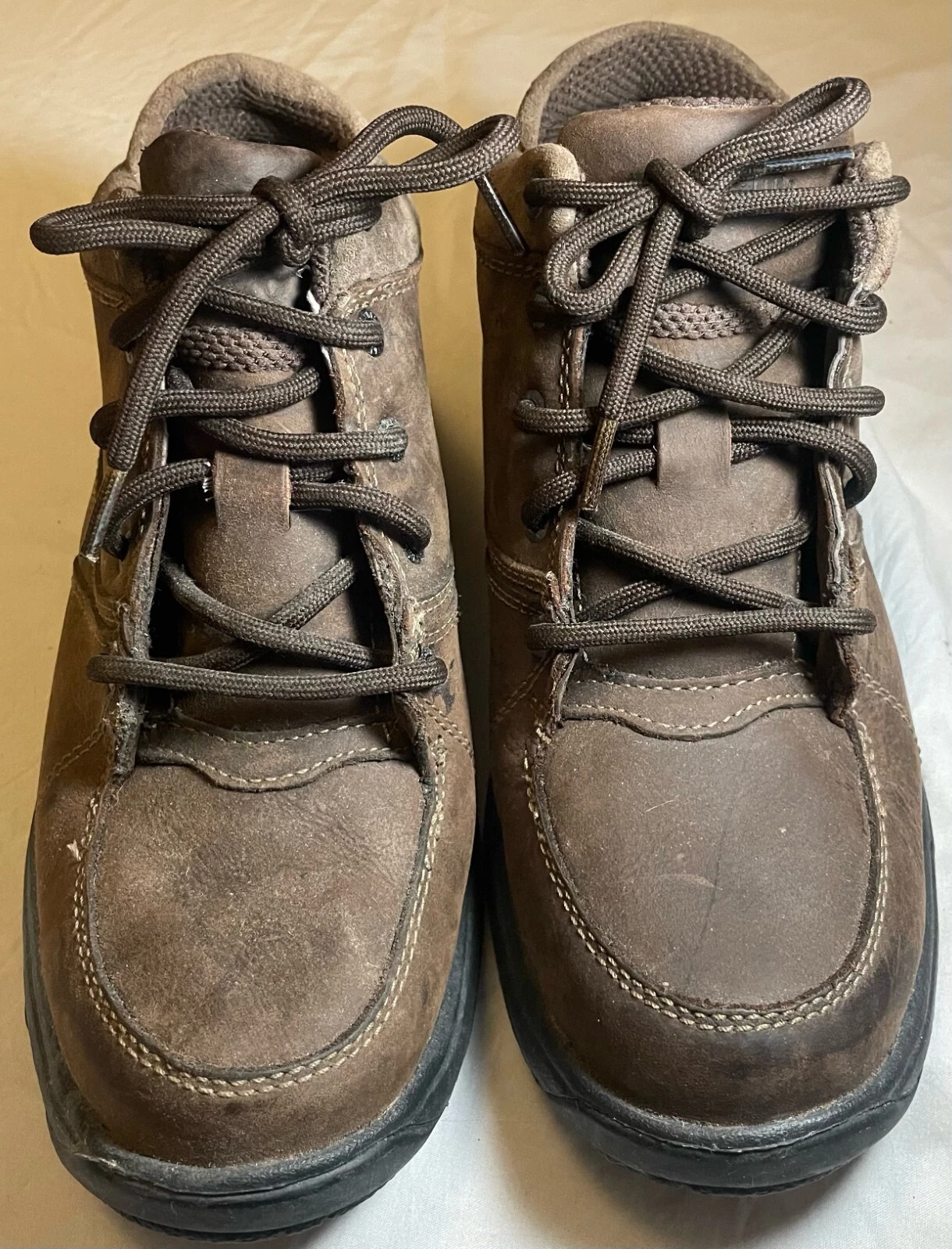 Dunham Roll Bar Work Boots Size 8.5D Brown Leather Waterproof Lace Up