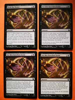 4x Read the Bones, MTG, Magic the Gathering, NM, Theros, Hellsicht, Scry, 