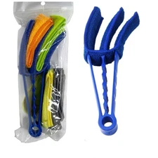 One NEW Venetian Blind Duster Cleaner Wand Three 3 Prong + Microfiber Clean Pads