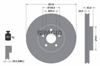 2X Pagid Bremsscheibe 56172NC FüR Ford MAX CJ WA6 Galaxy 3 CK MK VAN Ecoboost