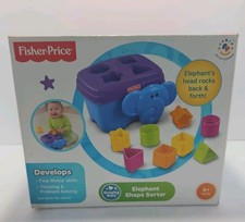 Fisher Price Elephant Shape Sorter For Age 6 Months With Original Box EUC