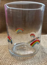 NWT Anthropologie Clear Sunshine Rainbow Icon Lola Jovie Juice Glass 17.25 OZ