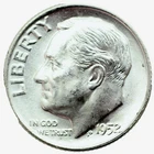 1952 S Silver Roosevelt Dime BU from OBW Roll