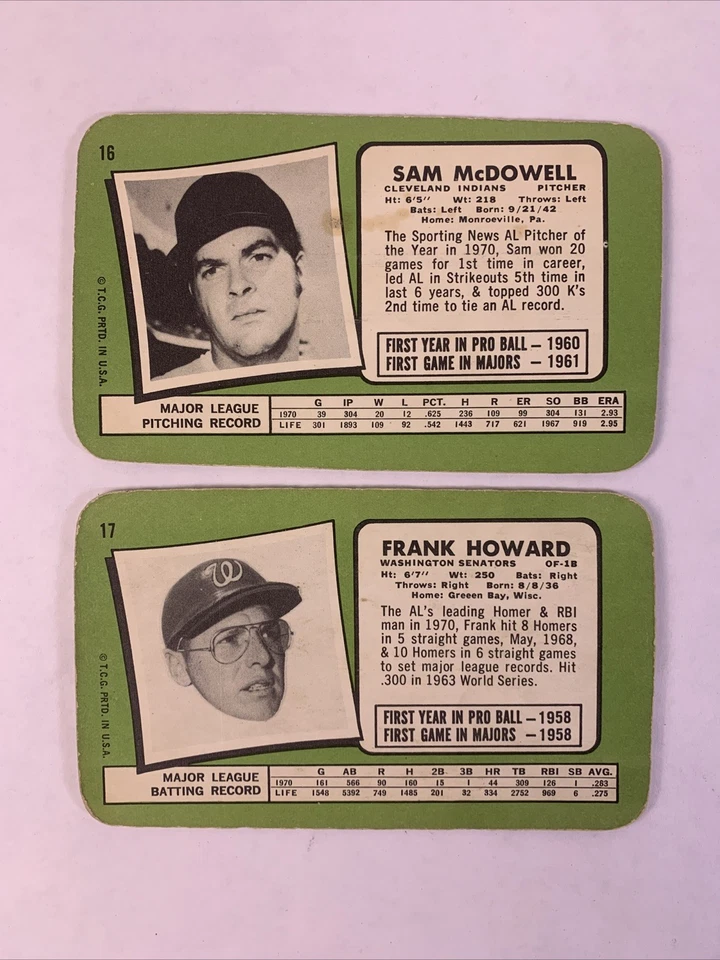 Лот из 13 бейсбольных суперкарт 1971 Topps с Тони Пересом Куртом Фладом в очень хорошем состоянии в отличном состоянии - Изображение 3 из 4