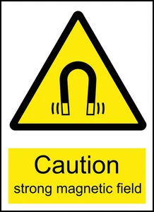 Strong Magnetic Field Caution Warning Sign Self Adhesive Vinyl Sticker