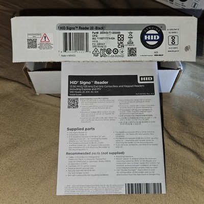20NKS-T2-000000 HID Signo 20 Mullion Mobile Ready Smart Card Reader Black New