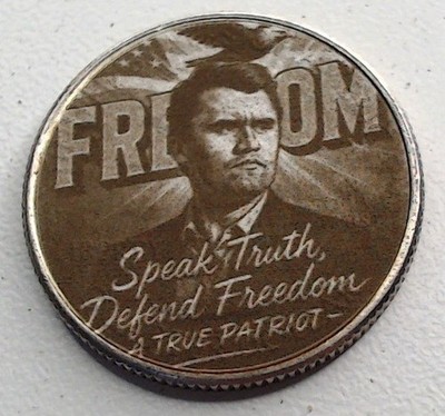 Charlie Kirk Freedom RIP Clad Quarter Surface Engraved Hobo Nickel / Love Token