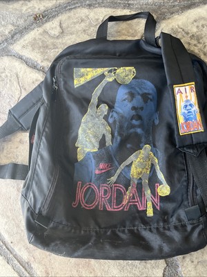 RARE Vintage 90s Nike Air Michael Jordan Backpack Book Bag Grey