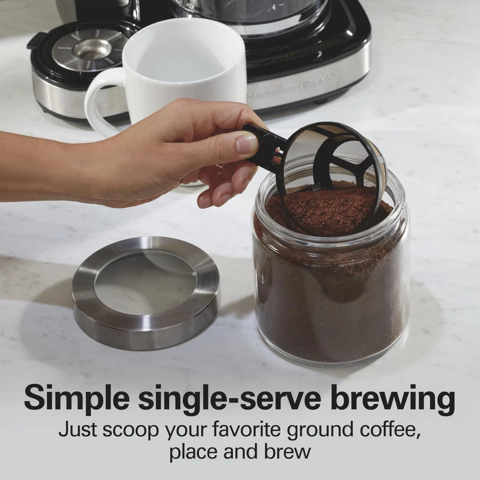 Hamilton Beach 2-Way Programmable Coffee Maker, 12 Cup Glass Carafe And Singl... - Image 3 of 4