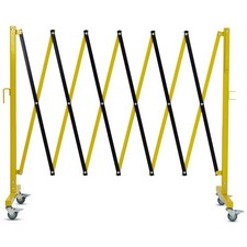 3.6 m Expandable Metal Barricade Retractable Safety Barrier w/ Lockable Castors