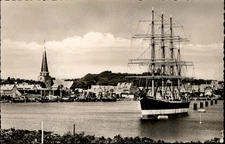 RPPC Sailing Ship Travemunde Schleswig Holstein Germany vintage postcard h553