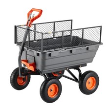 Uimoso Garden Dump Cart 1200lbs Capacity with Dual-Use Handle  Storage Fence