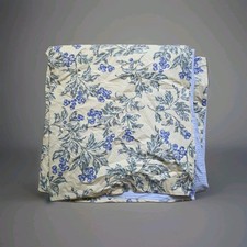 Eddie Bauer Duvet Cover Queen Floral Yellow Blue Cottage Coastal Grandma Stripes