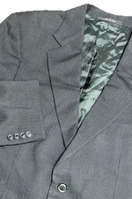 Armani Collezioni Saks Blazer Men s 40R Charcoal Herringbone Wool Italy hole
