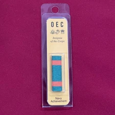 OEC Insignia of the Corps Navy Achievement Green & Orange Ribbon (New in Box)